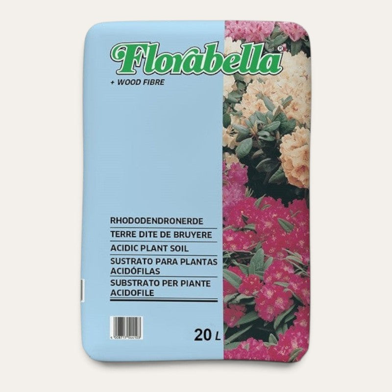 Exotica Plants Store Florabella 20L acidic plant soil bag with rhododendron floral design for ericaceous plants